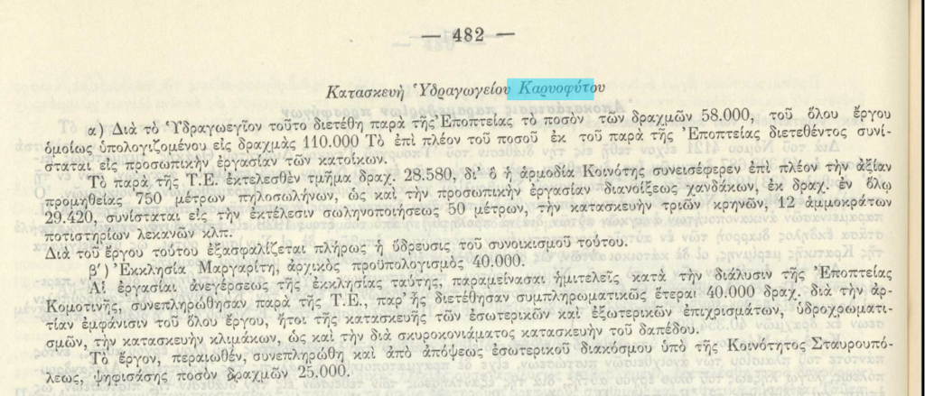 Η κατασκευή υδραγωγείου